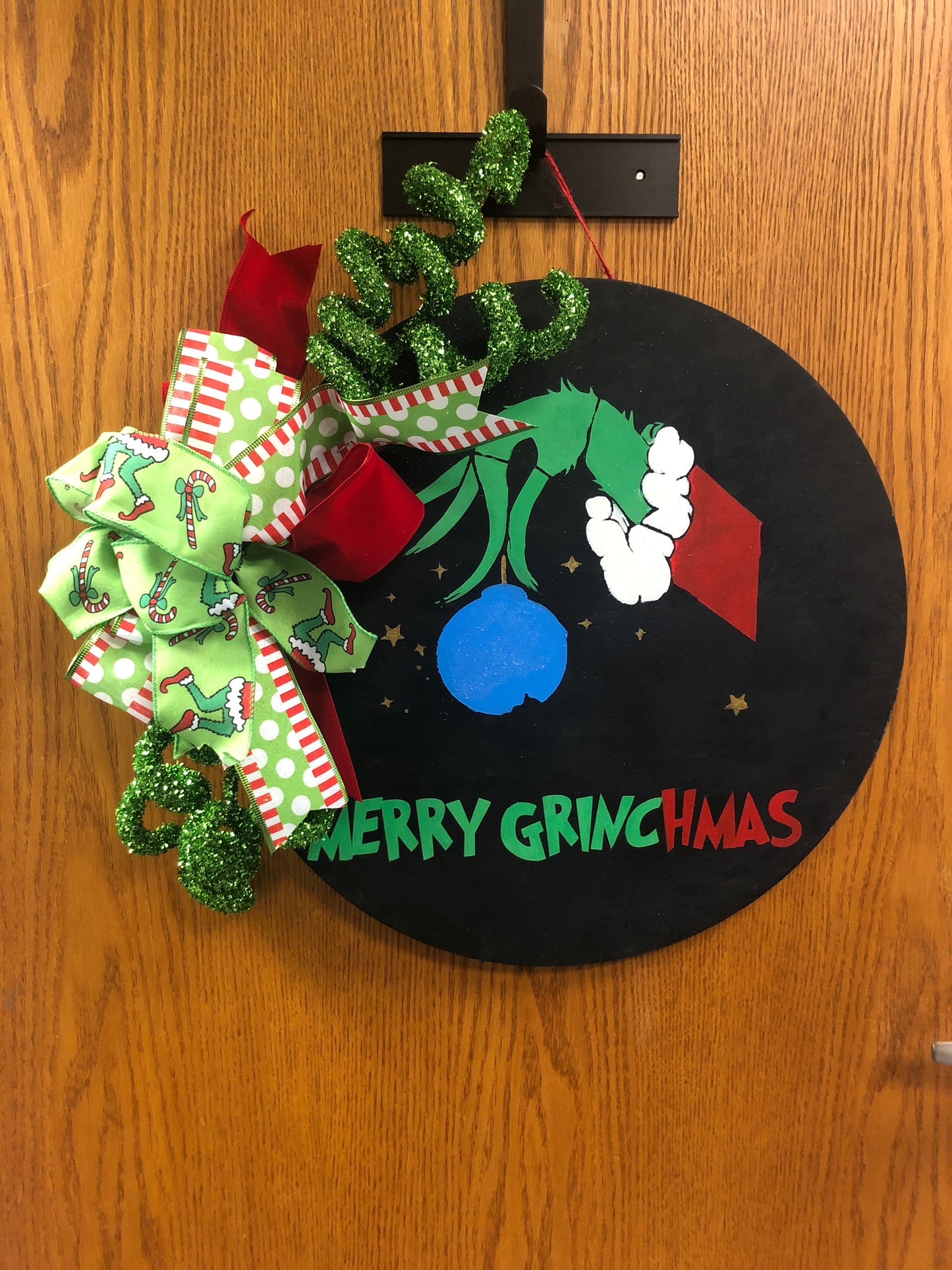 Grinchmas Wooden Christmas Wreath