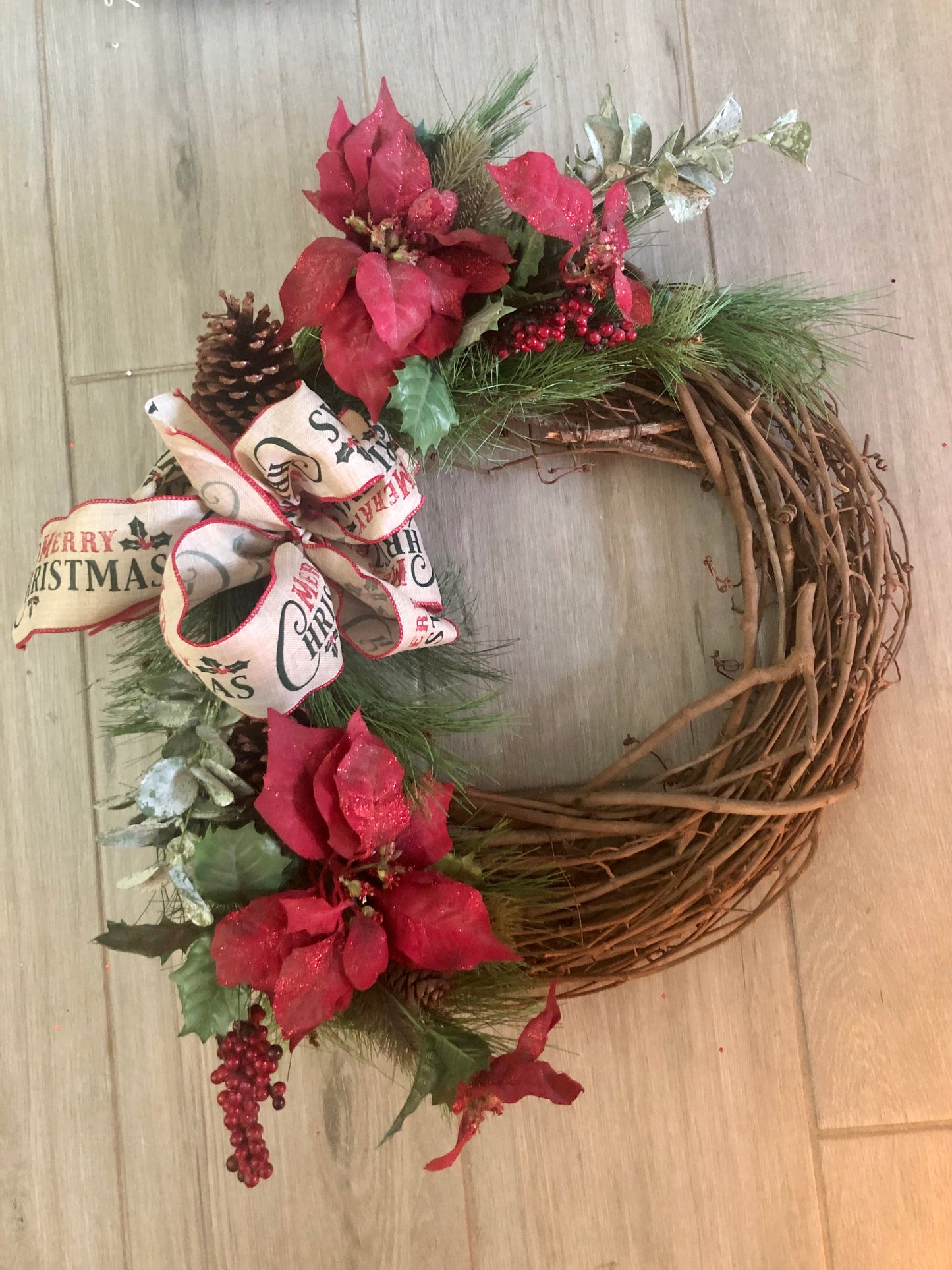 Christmas Grapevine Wreath 24”