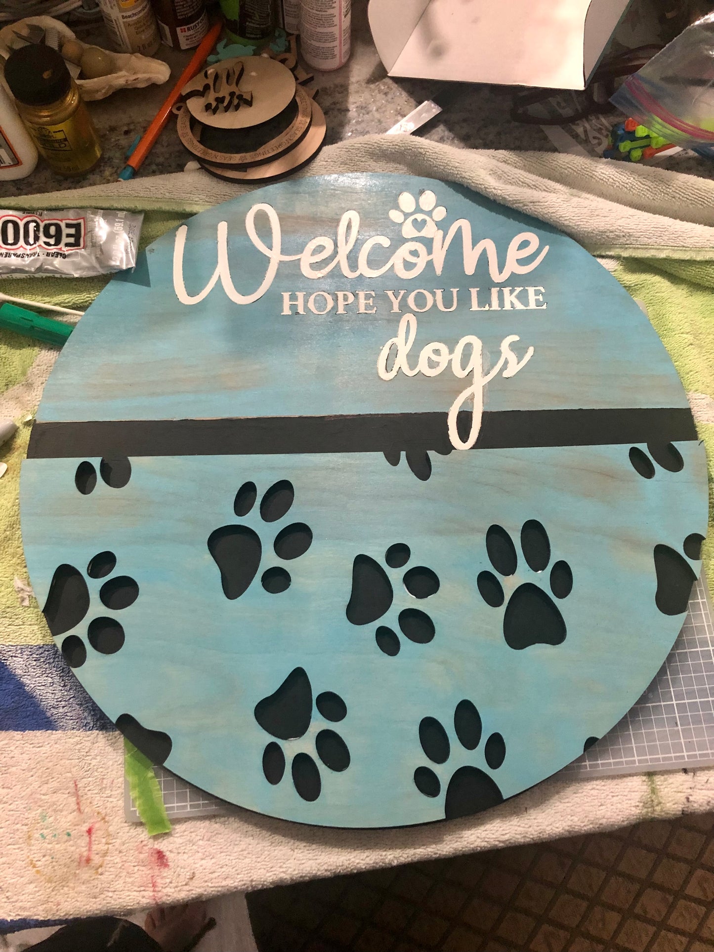 Welcome Hope You like Dogs Wreath