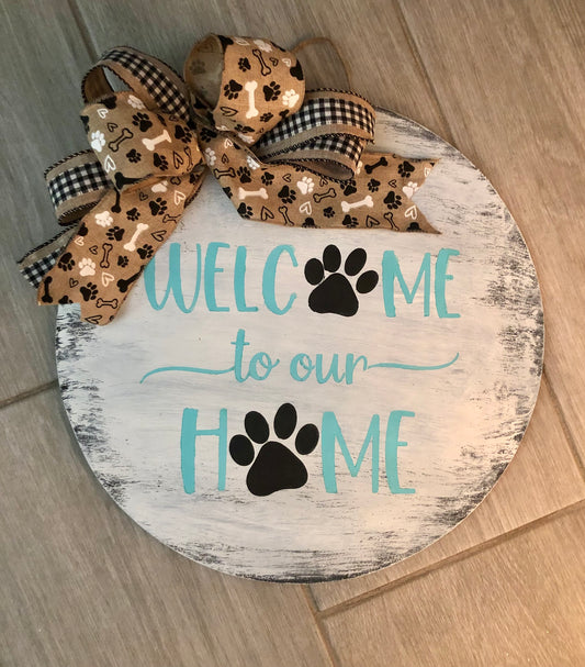 Welcome to Our Home Pet Wreath