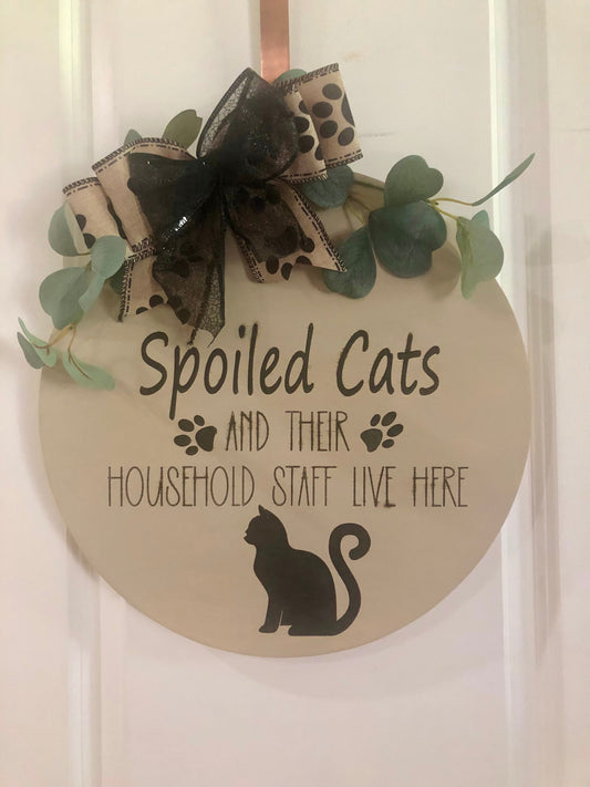 Spoiled Cats Live Here Wreath
