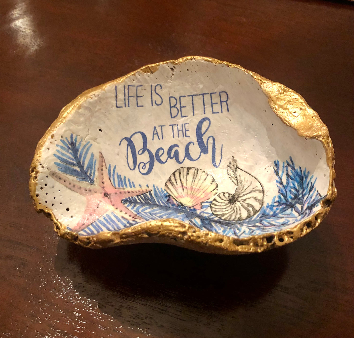 Life’s better at The Beach trinket dish 5”wX4”