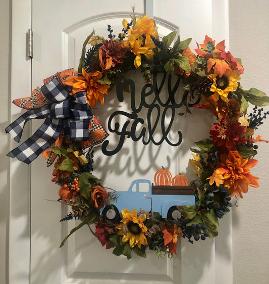 Hello Fall Grapevine Wreath